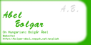 abel bolgar business card